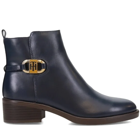 Tommy Hilfiger Imiera Ankle Boot Dark Blue 5.5 - Picture 2 of 8